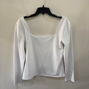 Express Body Contour white low shoulder shirt white Size L